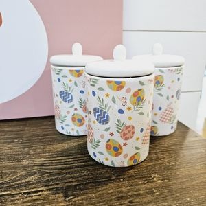 set of 3 ceramic EASTER Spring cannister jars